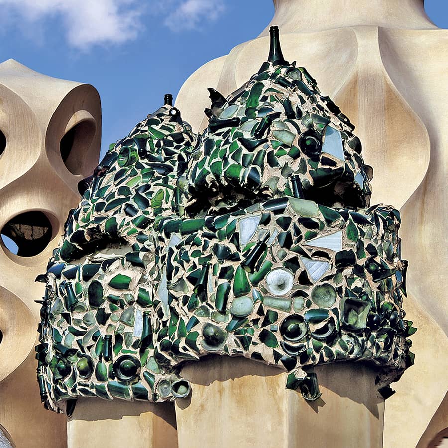 Detalle del tejado de La Pedrera, de Antoni Gaudi