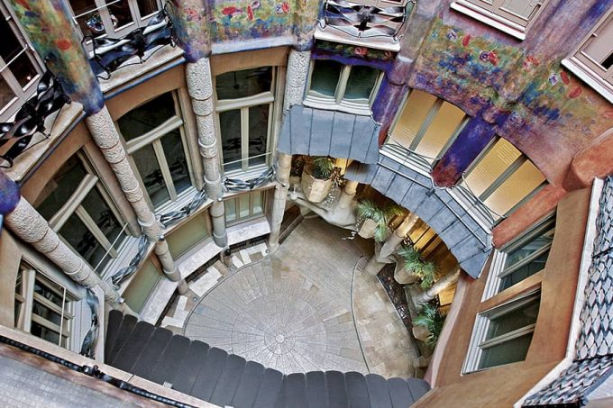 Courtyard of La Pedrera by Antoni Gaudí