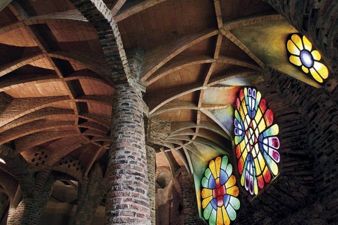 Stained glass windows of the Güell Crypt