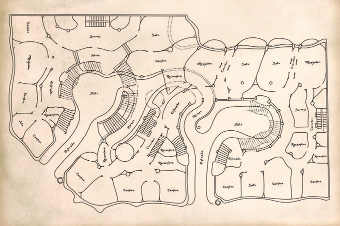 Map of La Pedrera by Antoni Gaudí