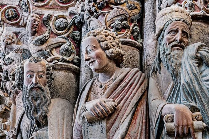 Sculpture of the prophet Daniel, in the Santiago Cathedral