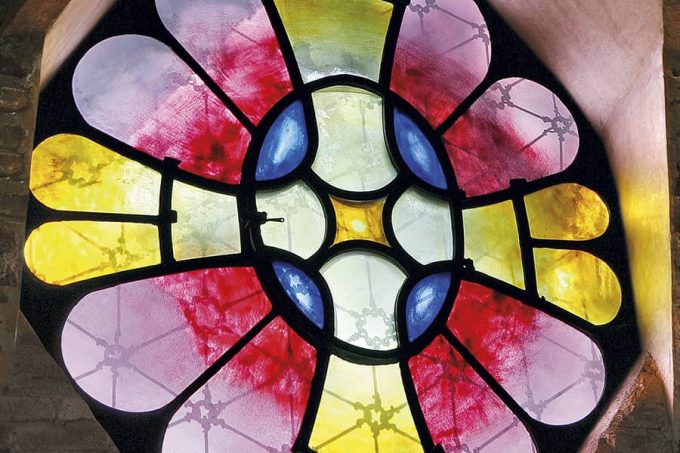 Stained glass windows of the Güell Crypt