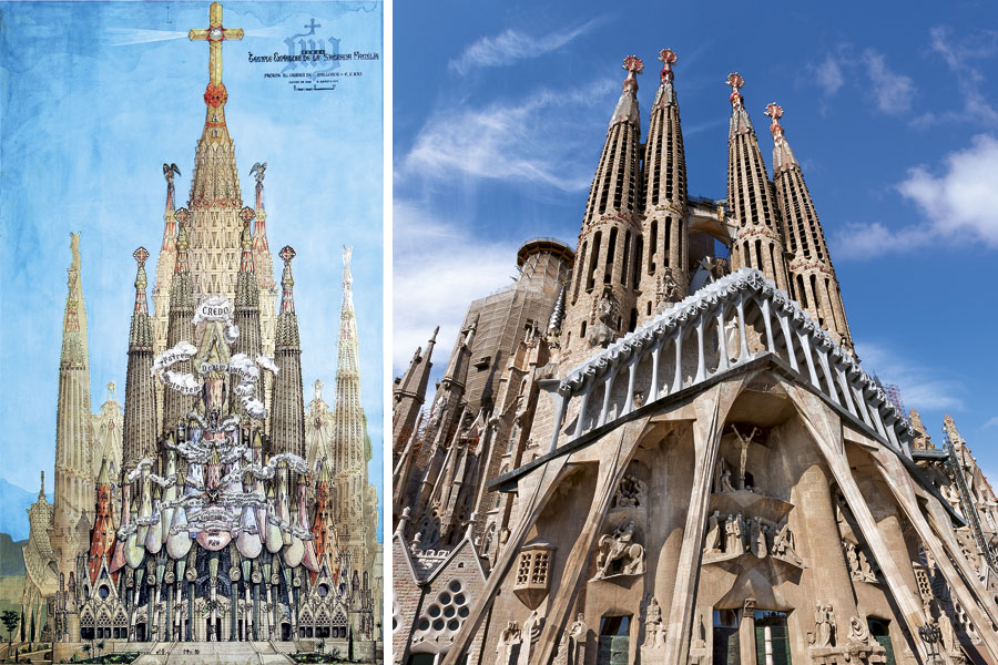 Height of the Sagrada Familia by Antoni Gaudí