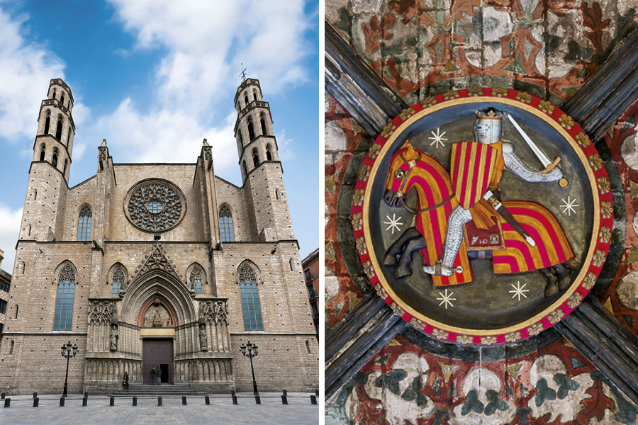 Facade of the Basílica of Santa María del Mar, in Barcelona