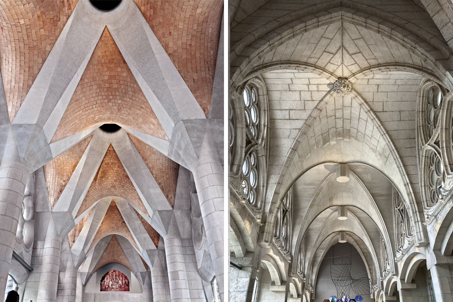 The cloister of the Sagrada Familia, by Antoni Gaudí