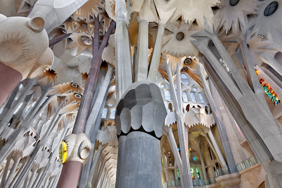 Colonnes d'arbres de la Sagrada Familia, par Antoni Gaudí