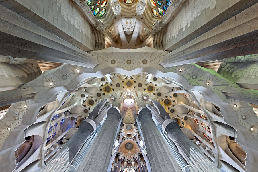 Ceiling of the Sagrada Familia, by Antoni Gaudí