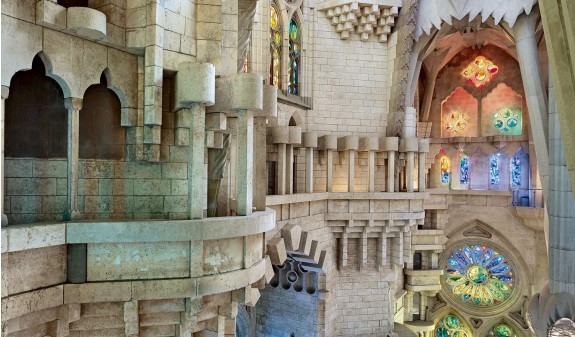 Interior Vidrieras Colores Basilica Sagrada Familia Gaudi Dosde Publishing