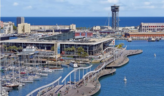 Barcelona Puente Maremagnum Puerto Dosde Publishing